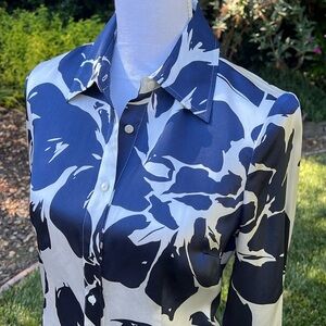 Silk Floral Button Down Blouse
